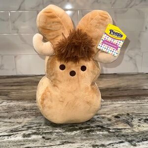 2025 Peeps EASTER BUNNY 12" Brown BUFFALO STEER COW Dress Up Rabbit Plush NEW